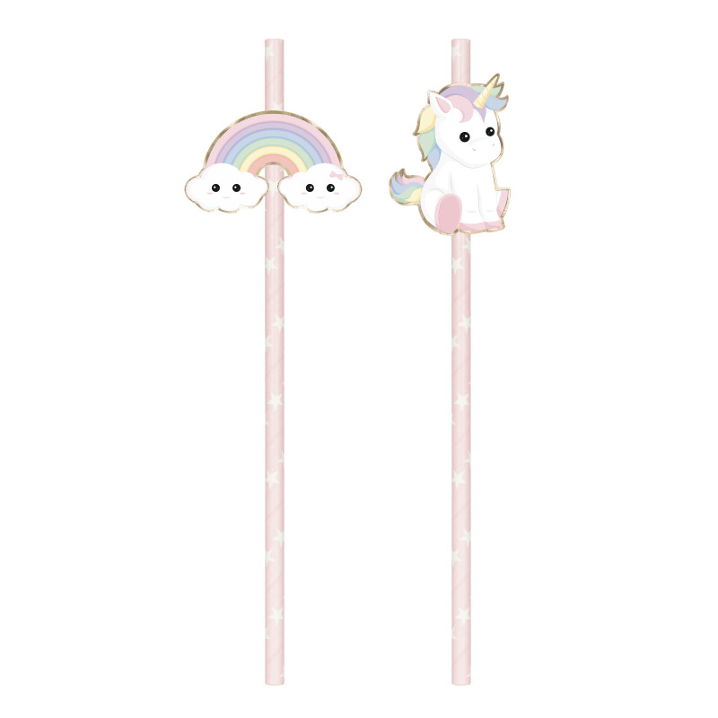 SET 10 PAILLES ROSES BABY LICORNE