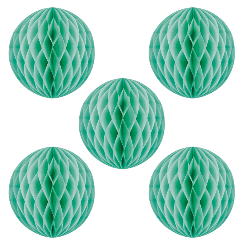 5 BOULES ALVÉOLÉES 5CM CELADON