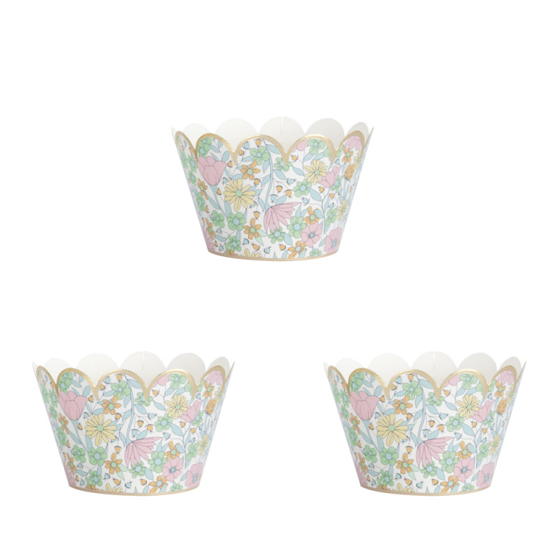 CUPCAKE WRAPPERS SHABBY X 6