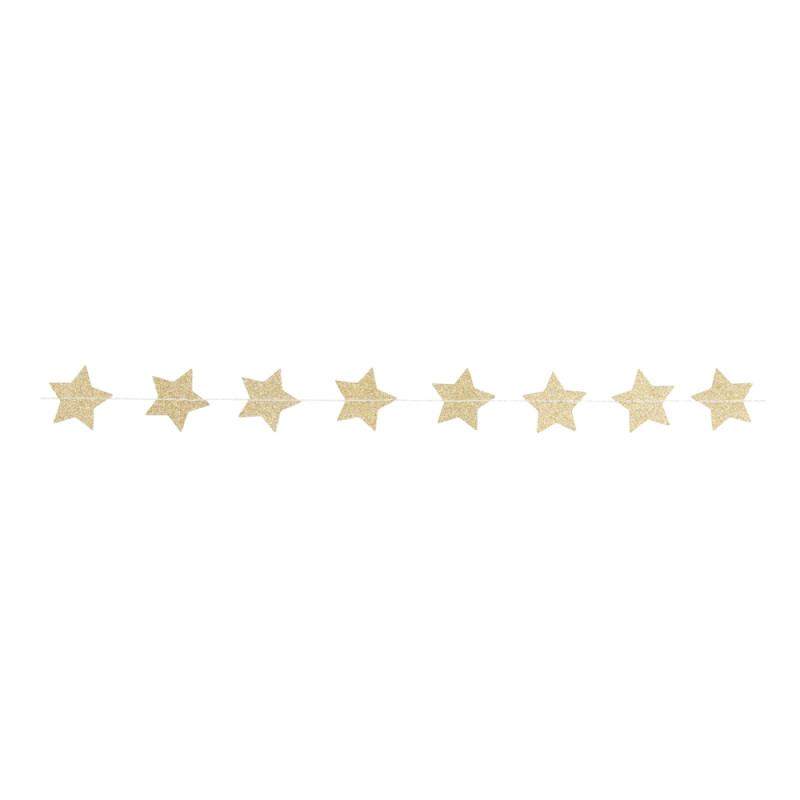 Guirlande mini étoiles dorées pailletées 2,5 m - Vegaooparty