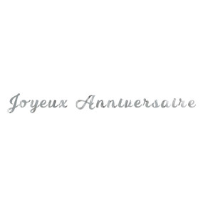 GUIRLANDE LETTRES JOYEUX ANNIVERSAIRE ARGENT