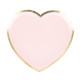 ASSIETTES COEUR ROSE PASTEL ET OR 19CM  X 8