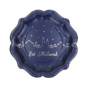 ASSIETTES EID MUBARAK OR 21CM  X 8