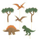 SET DE 6 DECORATIONS DINO POUR GATEAUX