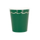 GOBELETS FESTONNES 200ML VERT JUNGLE ET OR X 8