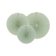 SET DE 3 EVENTAILS VERT SAUGE ET OR