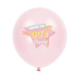 BALLONS DE BAUDRUCHE 90'S PARTY X 6