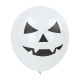 BALLONS DE BAUDRUCHE BLANCS VISAGES D HALLOWEEN X 6