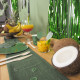 CHEMIN DE TABLE VOILE DE COTON VERT EMPIRE300X30CM