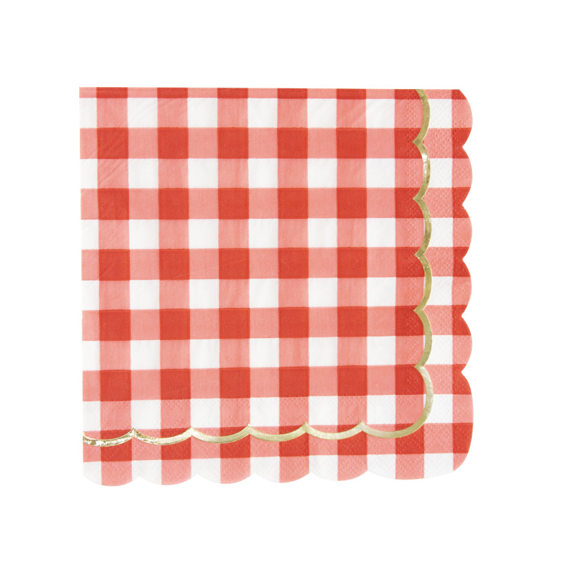 SERVIETTES FESTONNEES 33X33CM GUINGUETTE ET OR X 16