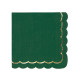 SERVIETTES FESTONNEES 33X33CM VERT JUNGLE ET OR X 16