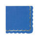 SERVIETTES FESTONNEES 33X33CM BLEU MAJORELLE ET OR X 16