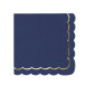 SERVIETTES FESTONNEES 33X33CM BLEU MARINE ET OR X 16