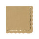 SERVIETTES FESTONNEES 33X33CM KRAFT ET OR X 16