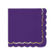 SERVIETTES FESTONNEES 33X33CM VIOLET ET OR X 16