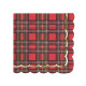 SERVIETTES FESTONNEES 33X33CM TARTAN ET OR X 16