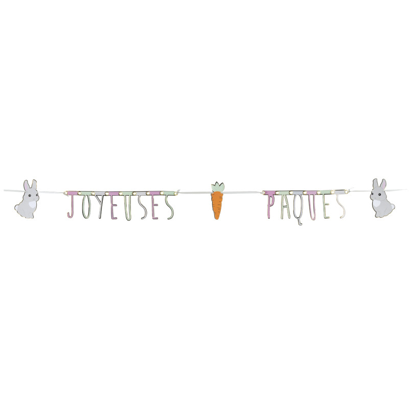 GUIRLANDE LETTRES JOYEUSES PAQUES LAPINOU 1.80M