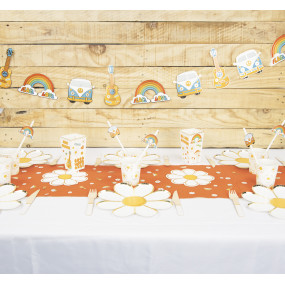 CHEMIN DE TABLE VOILE DE COTON ORANGE BRULEE 300X30CM