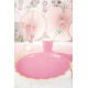 ASSIETTES FESTONNEES 23CM ROSE NEON ET OR X 8