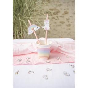 SET 10 PAILLES ROSES BABY LICORNE