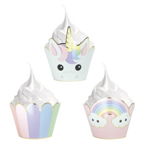 CUPCAKE WRAPPERS BABY LICORNE X 6