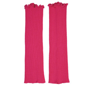 MANCHETTES/GUETRES TRICOT ROSE FLUO X2