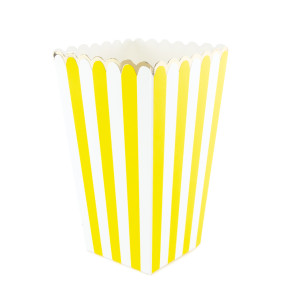 BOITES A POP-CORN JAUNE BLANC ET OR X 8