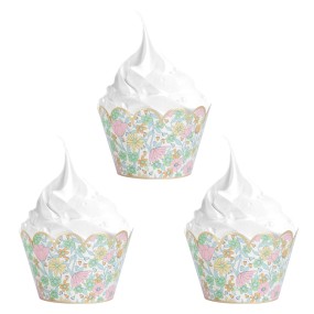 CUPCAKE WRAPPERS SHABBY X 6