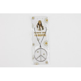 PENDENTIF HIPPIE ARGENTE 6.5CM