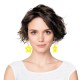 BOUCLES D'OREILLES NEON STAR X2 JAUNE
