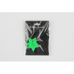 BOUCLES D'OREILLES NEON STAR X2 VERT