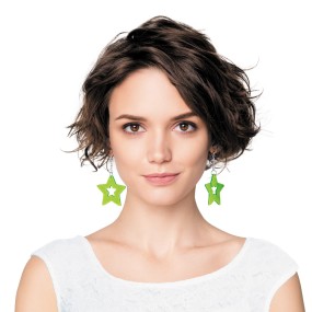 BOUCLES D'OREILLES NEON STAR X2 VERT