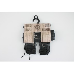 DOUBLE HOLSTER SIMILI CUIR NOIR ADULTE