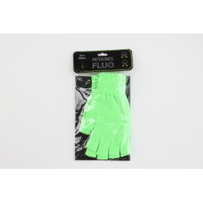 MITAINES TRICOT VERT FLUO
