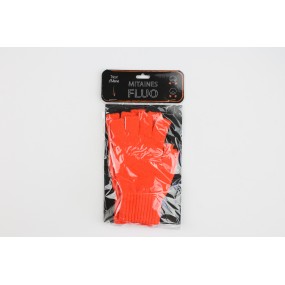 MITAINES TRICOT ORANGE FLUO
