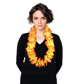 Collier Hawaï vahiné orange