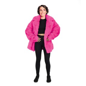 333093L veste fourrure rose fluo