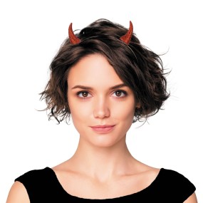 333069 serre-tête corne diable rouge pailleté