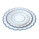 ASSIETTES FESTONNEES FLEUR BLEUE 25 CM X 8