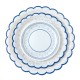 ASSIETTES FESTONNEES FLEUR BLEUE 25 CM X 8