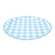 ASSIETTES FESTONNEES VICHY BLEU 23CM X 8