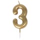 BOUGIE CHIFFRE 3 DOREE