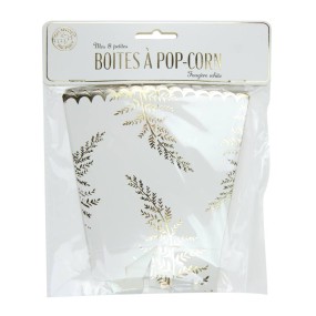 BOITES A POP-CORN FOUGERE WHITE X 8