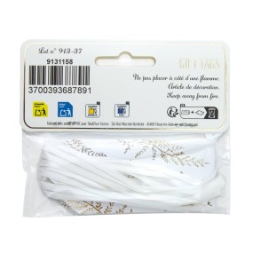 ETIQUETTES CADEAUX FOUGERE WHITE X 10
