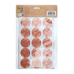 STICKERS MERCI FOUGERE TERRACOTTA X 30PCS