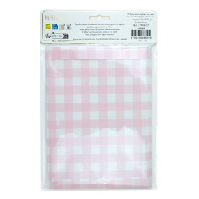 POCHETTES PAPIER VICHY ROSE X 8PCS