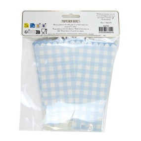 BOITES A POP-CORN VICHY BLEU X 8