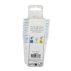 GOBELETS 200ML FLEUR BLEUE X 8