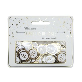 CONFETTIS DE TABLE 70 ANS DORES