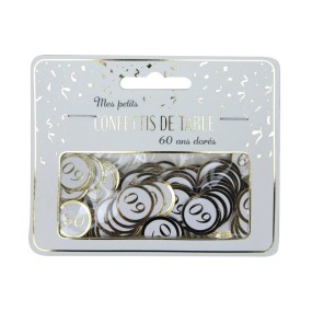CONFETTIS DE TABLE 60 ANS DORES